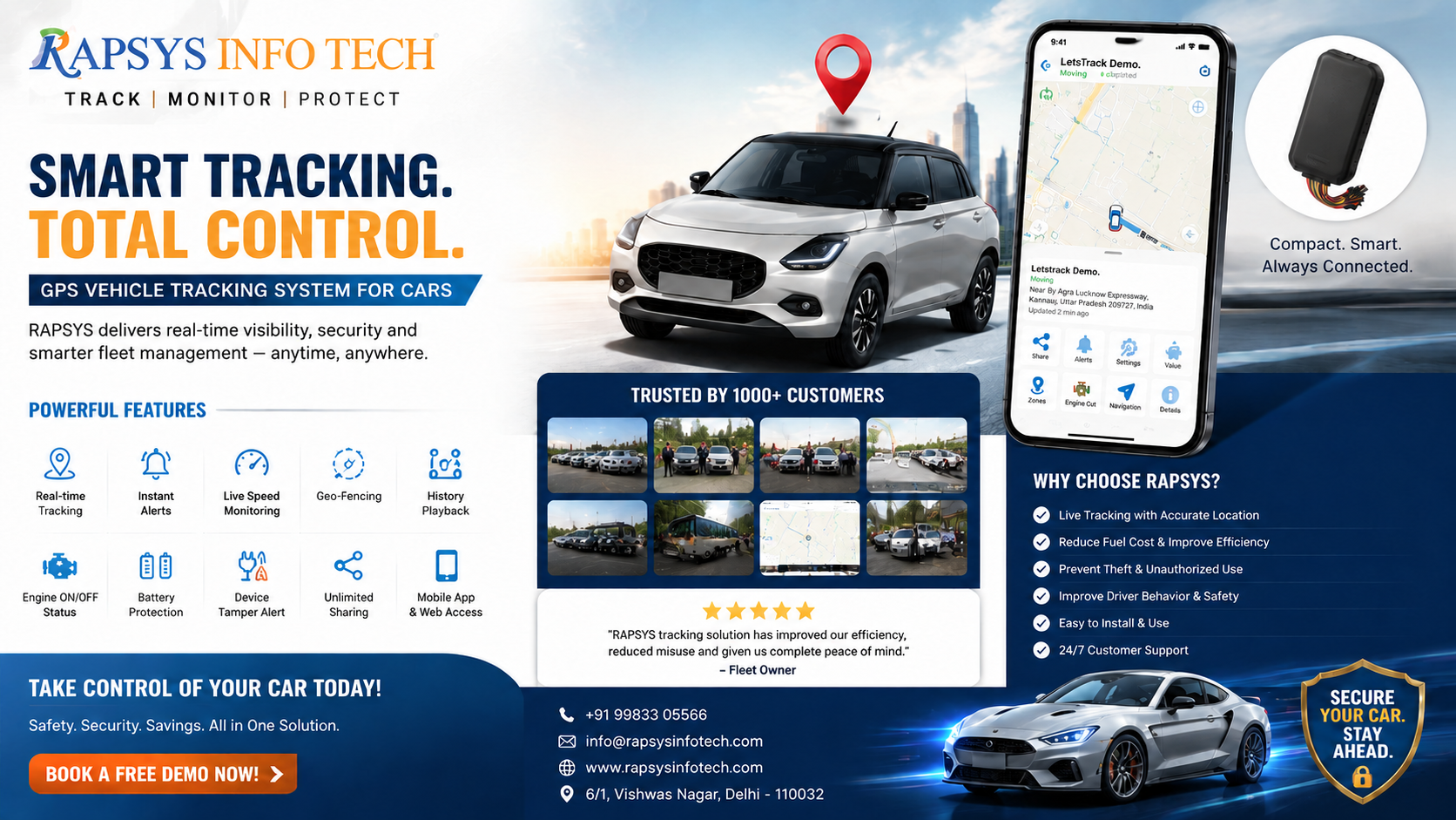 Maruti Suzuki Swift GPS Tracking: Premium Hatchback Anti-Theft Telematics & Remote Engine Kill Switch